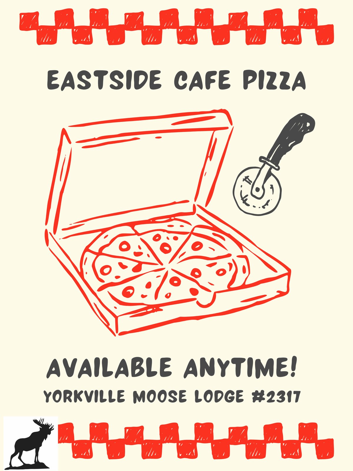 Eastside Cafe Pizza available anytime at the lodge.